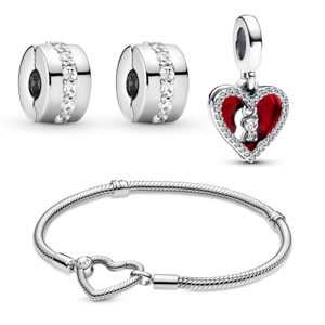 PANDORA karkötő készlet szív gyöngyökkel  karkötő 599539C00+2x791972CZ+793119C01
