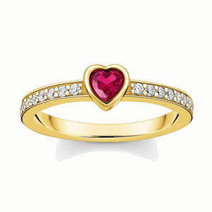 THOMAS SABO gyűrű Piros szív  gyűrű TR2448-995-10