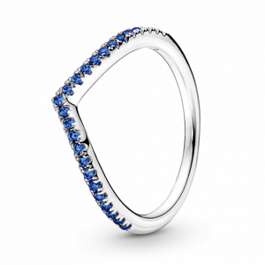 PANDORA Csillogó kívánság gyűrű kék kristállyal  gyűrű 196316C02