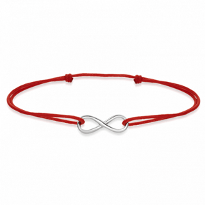 SOFIA piros textil karkötő ezüst végtelen szimbólummal  karkötő CS-2R-ZOZ-K1-UZLIK-RH