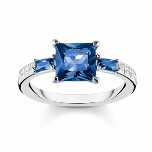 THOMAS SABO gyűrű Blue and white stone silver  gyűrű TR2380-166-1