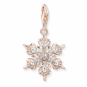 THOMAS SABO charm medál Snowflake with white stones rose gold  medál 1903-416-14