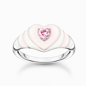 THOMAS SABO gyűrű Heart with pink stones  gyűrű TR2435-041-9