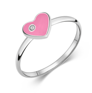SOFIA ezüstgyűrű tűzzománc szívvel  gyűrű SJ189483.200
