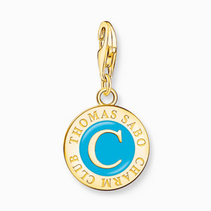 THOMAS SABO medál Member Charm turquoise Coin gold  medál 2099-427-17