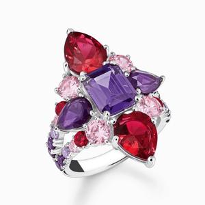 THOMAS SABO gyűrű Koktélgyűrű piros és lila kövekkel  gyűrű TR2441-477-7
