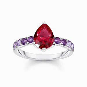THOMAS SABO gyűrű Pasziánsz gyűrű piros és lila kövekkel  gyűrű TR2442-477-7