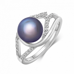 SOFIA ezüst gyűrű sötét gyönggyel  gyűrű AEAR3383Z,BKFM/R