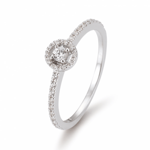 SOFIA DIAMONDS 14 k fehérarany gyűrű 0,22 ct gyémántokkal  gyűrű BE41/05800-W