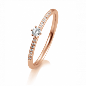 SOFIA DIAMONDS 14 k rózsaarany gyűrű 0,17 ct gyémántokkal  gyűrű BE41/05803-R