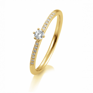 SOFIA DIAMONDS Gyűrű 14 k sárga arany 0,17 ct gyémántokkal  gyűrű BE41/05803-Y