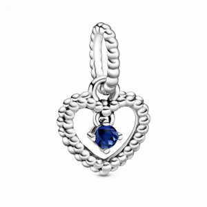 PANDORA Tengerkék gyöngyös szív függő charm  medál 798854C12
