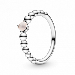 PANDORA Füstös rózsaszín gyöngyös gyűrű  gyűrű 198867C06