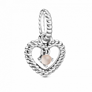 PANDORA Füstös rózsaszín szív függő charm  medál 798854C06
