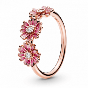 PANDORA aranyozott Rózsaszín százszorszép trió gyűrű  gyűrű 188792C01