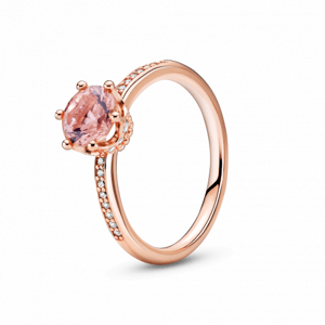 PANDORA aranyozott Ragyogó rózsaszín korona szoliter gyűrű  gyűrű 188289C01