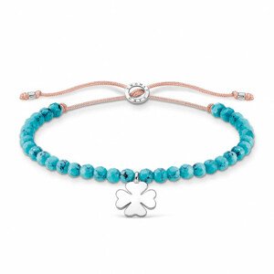 THOMAS SABO anyag karkötő Turquoise pearls with cloverleaf  karkötő A1983-905-17-L20v
