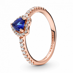 PANDORA aranyozott Szikrázó kék kiemelt szív gyűrű  gyűrű 188421C01