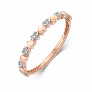SOFIA DIAMONDS arany gyűrű szívvel, 0,018 ct gyémánttal  gyűrű GEMBG28619-19