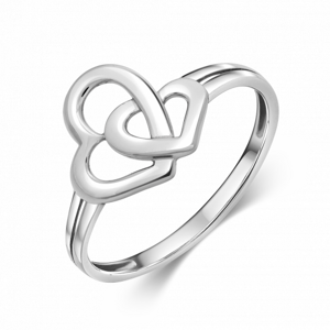 SOFIA ezüstgyűrű összekapcsolt szívek  gyűrű AUSEZM0ZZ0P-00