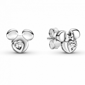 PANDORA Disney Mickey Egér és Minnie Egér sziluett gombfülbevalók  fülbevaló 299258C01