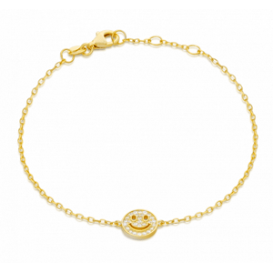 SOFIA aranyozott ezüst karkötő mosolygós arccal  karkötő COBZB100617