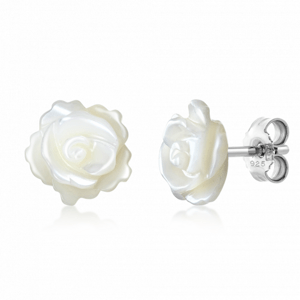 SOFIA ezüst gyöngyház rózsa fülbevaló  fülbevaló COEPA8277x