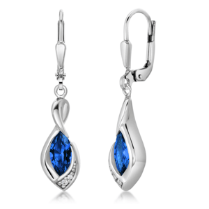 SOFIA ezüst fülbevaló kék cirkóniákkal  fülbevaló AESOF-AE6279Z,BSNN/R