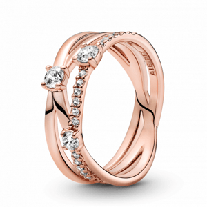 PANDORA aranyozott Szikrázó tripla karikagyűrű  gyűrű 189400C01