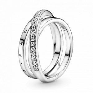 PANDORA Tripla átfedés ezüst gyűrű  gyűrű 199057C01