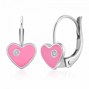 SOFIA ezüst fülbevaló tűzzománc szívvel  fülbevaló SJ199096.200