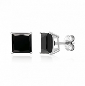 SOFIA ezüst fülbevaló fekete cirkóniával  fülbevaló S99-7x7BL+S99-7x7BL