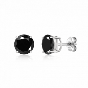 SOFIA ezüst fülbevaló fekete cirkóniával  fülbevaló S99-7BL+S99-7BL