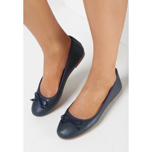 Tengerész kék színűek balerina lapossarkú cipő