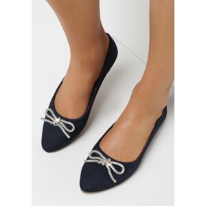 Tengerész kék színűek Balerina lapossarkú cipő